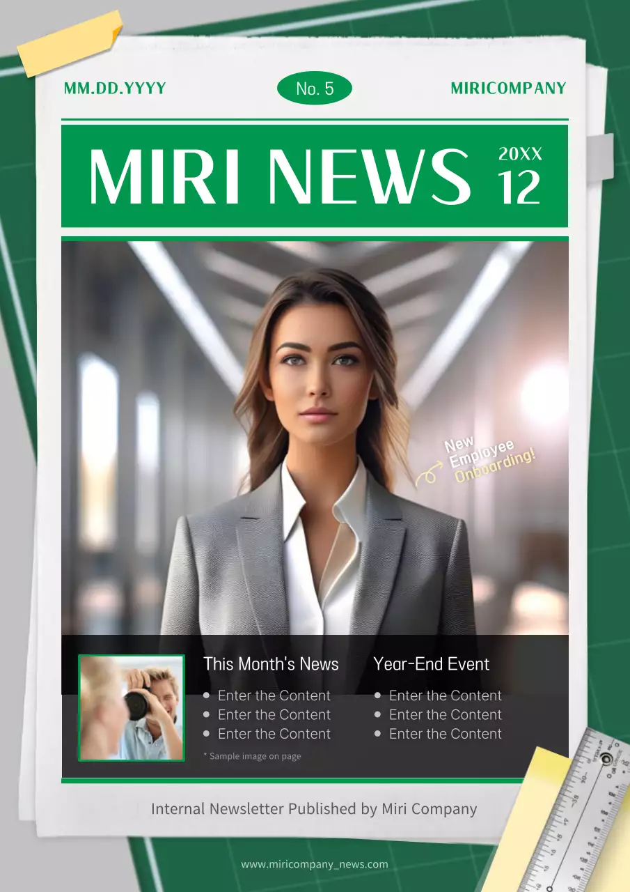 그린 프로페셔널 비즈니스 뉴스레터 포스터