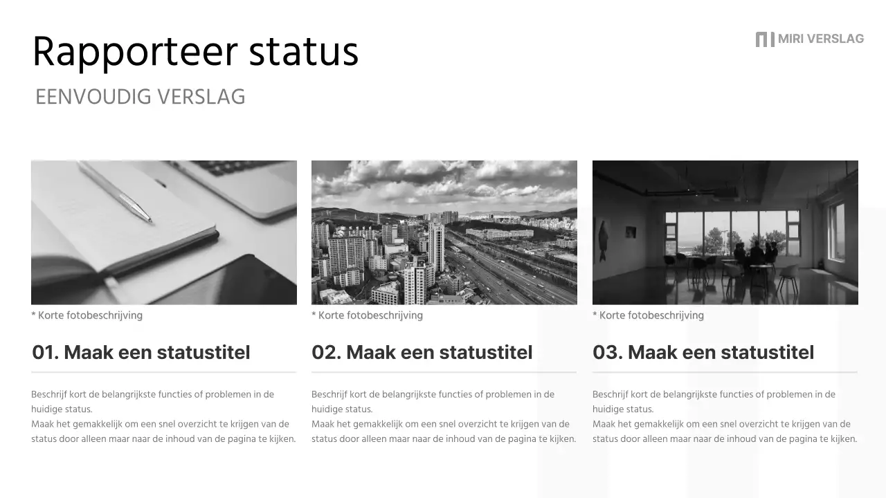 Een eenvoudig bedrijfsrapport in zwart en grijs