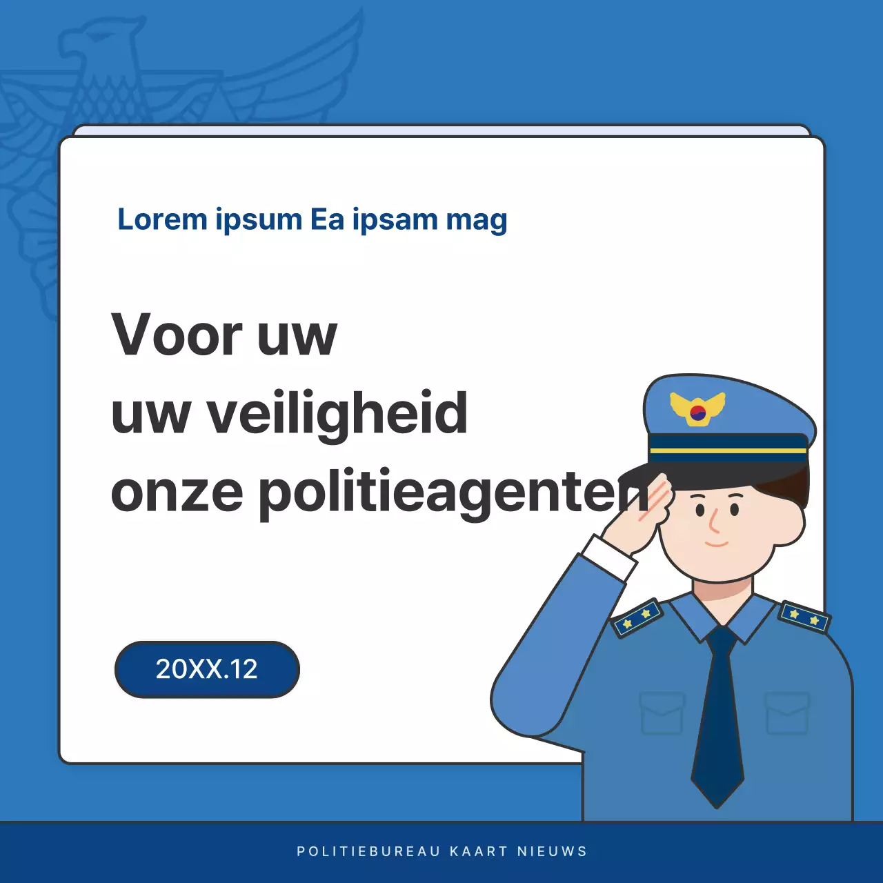 Standaard nieuwsbriefberichten politiebureau in blauw en marineblauw