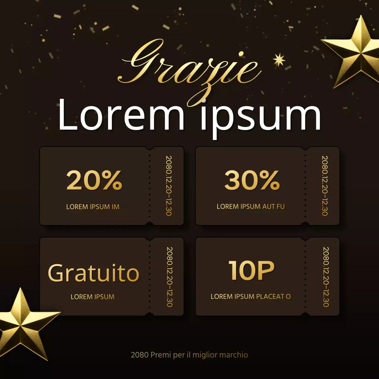 Pubblicizzare un lussuoso evento di premiazione del marchio di fine anno in marrone e oro