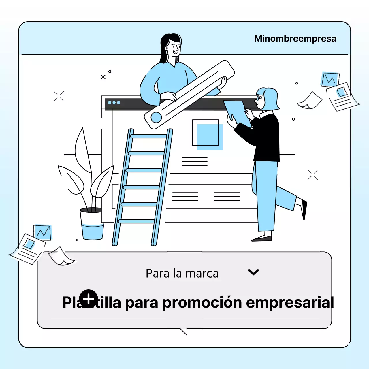 Carta de empresa para una imagen de marca sencilla en azul claro y gris