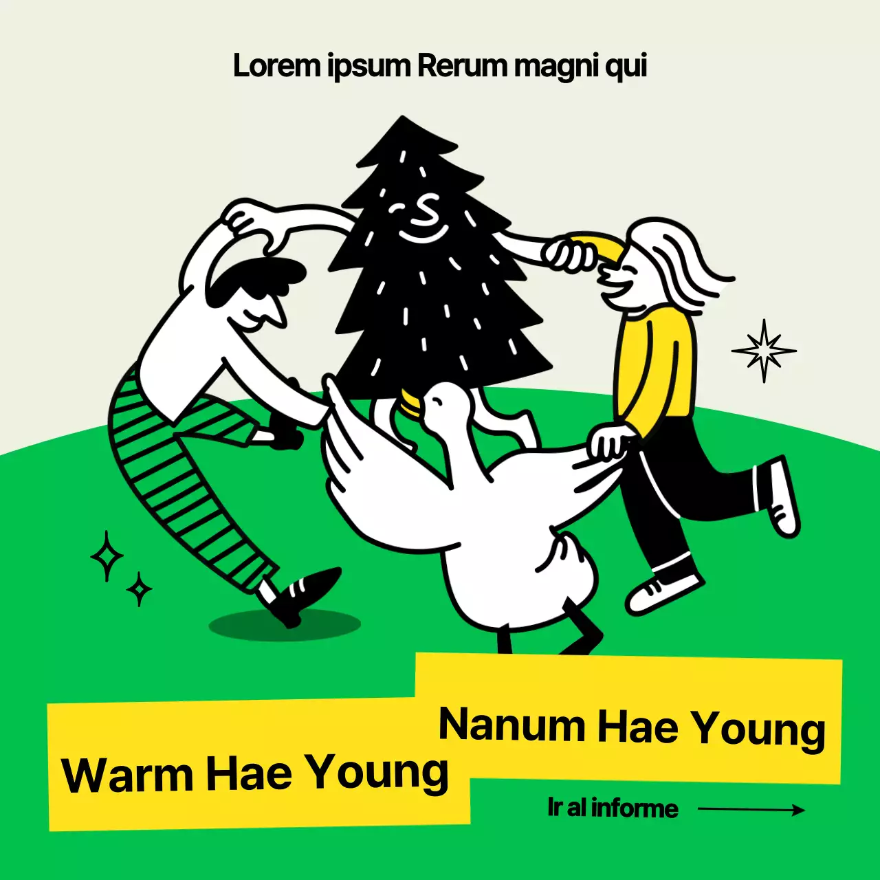 Una declaración de actividades ESG kitsch, amarilla y chartreuse