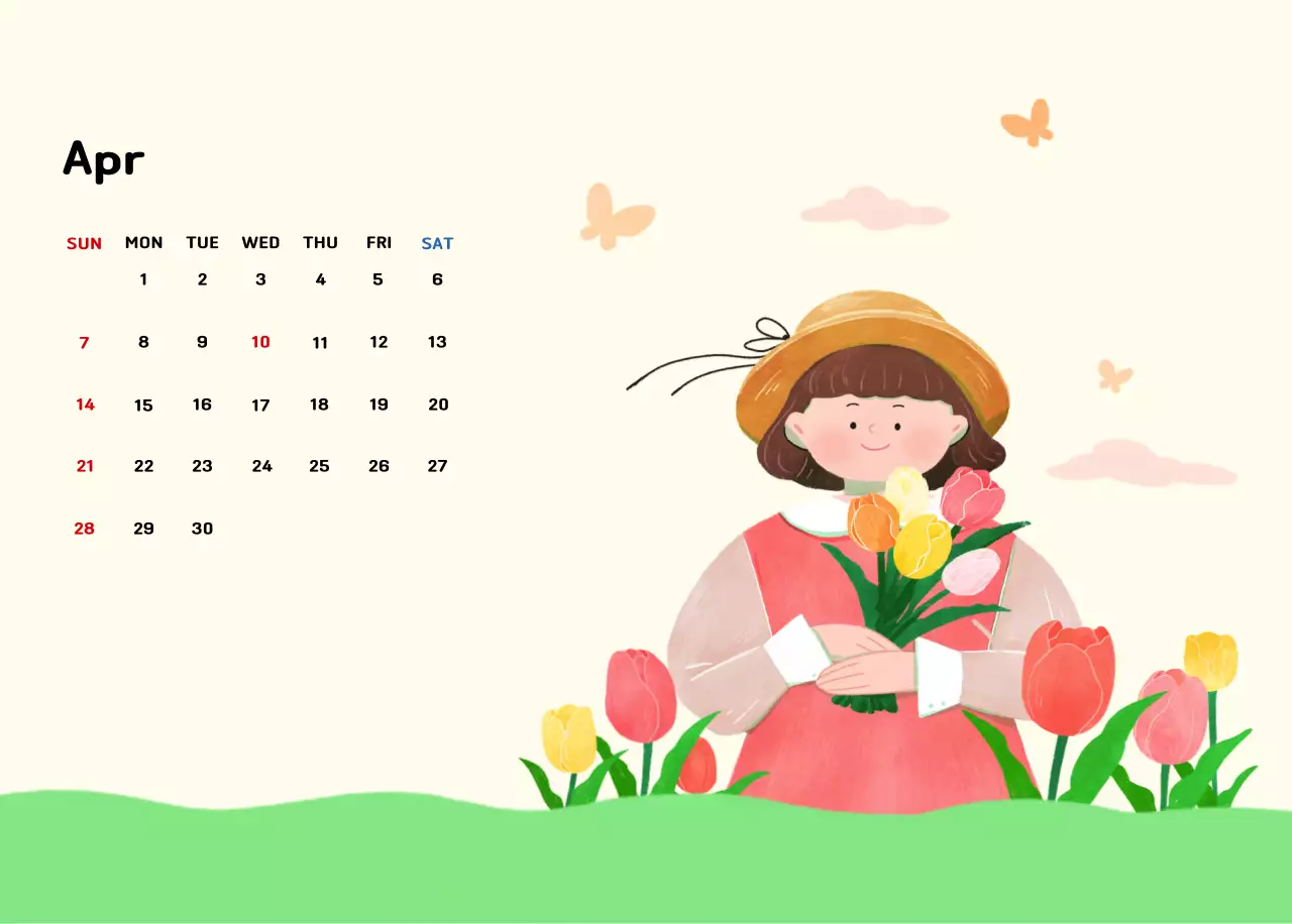 New Year's calendar with a warm, illustrated feel