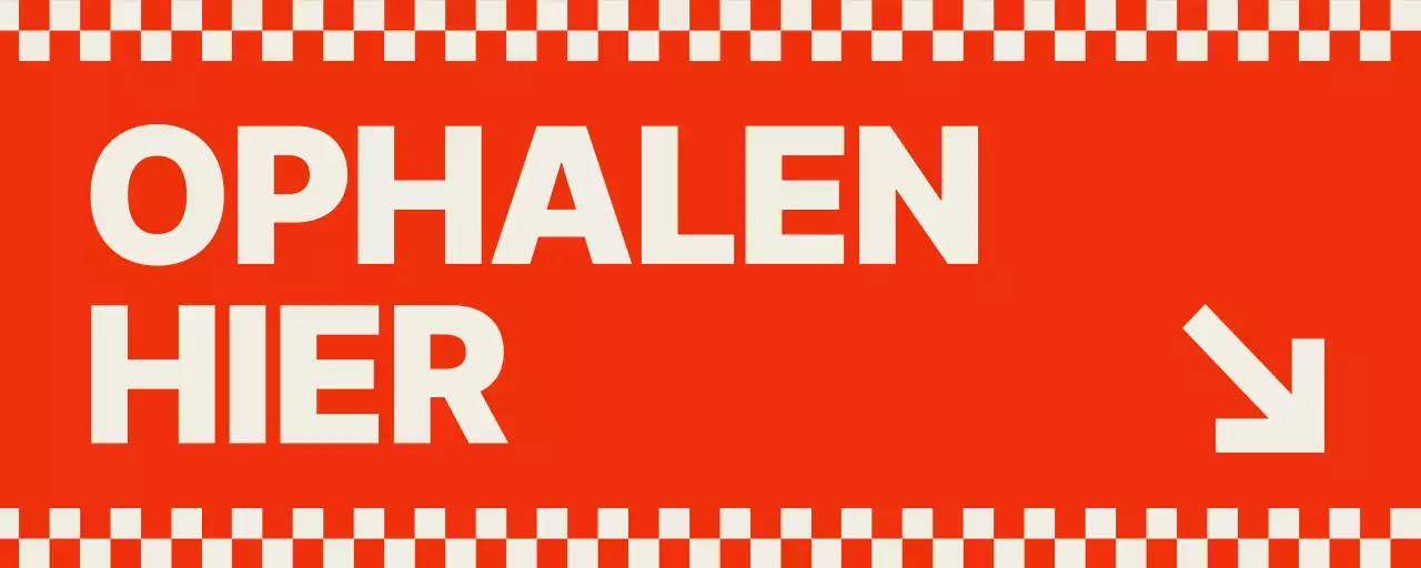 Afhaalbestellingsinstructies voor een rood, dambord vintage concept