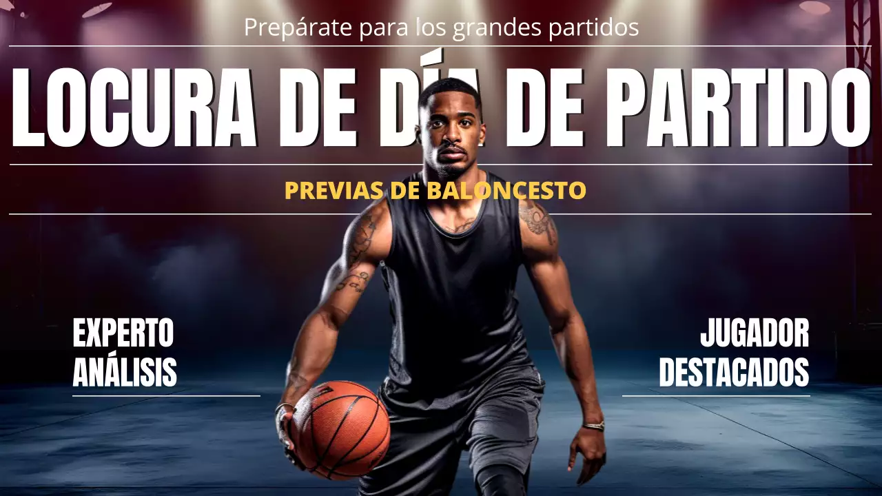 Material promocional azul y rojo de moda para la previa de la March Madness