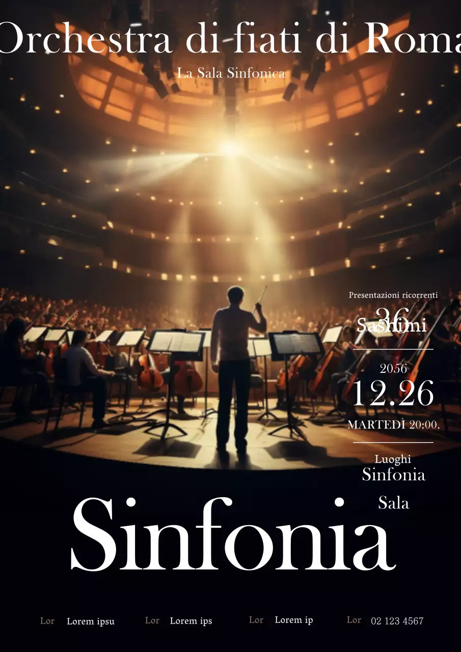 Promuovere un concerto classico in bianco e nero