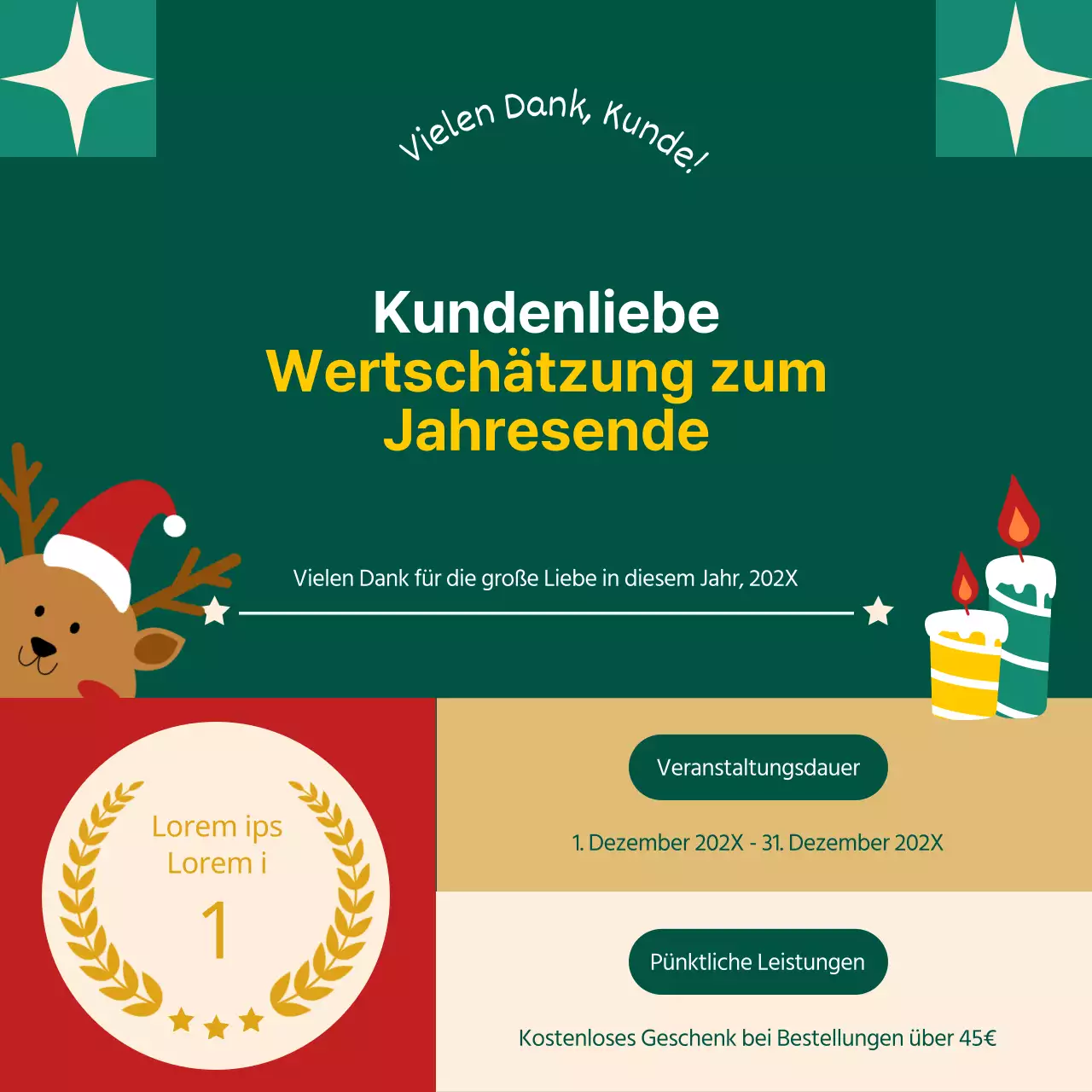 Werben Sie für ein hübsches Weihnachtsschablonenpaket in Grün und Rot