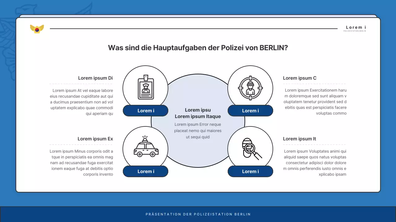 Standard-Newsletter der Polizeidienststelle in Blau und Marineblau