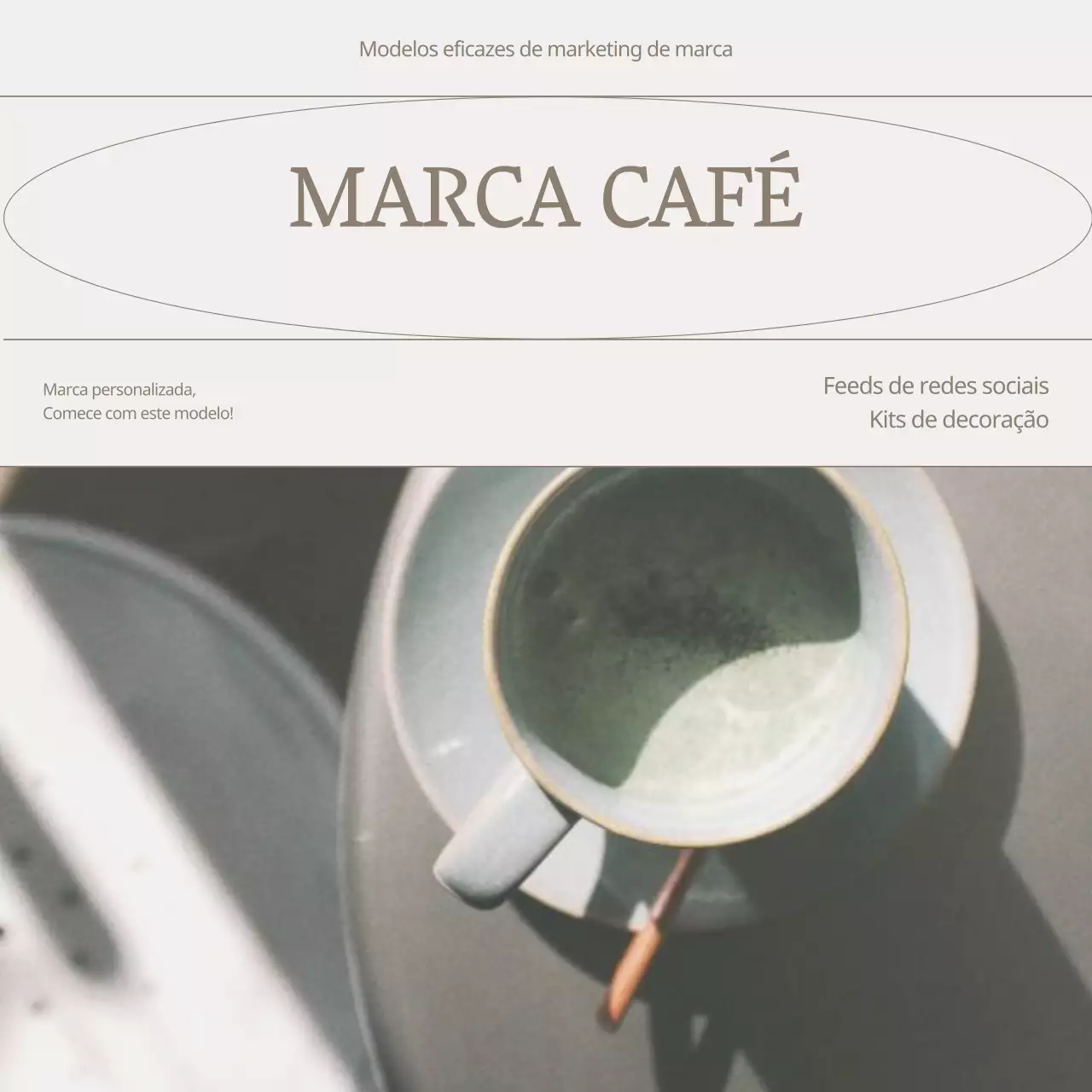 Promover uma marca de café moderna em bege e castanho