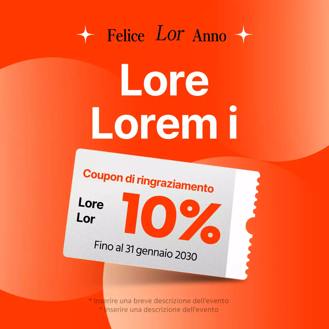 Promuovere un modello di marketing per il nuovo anno in arancione e menta