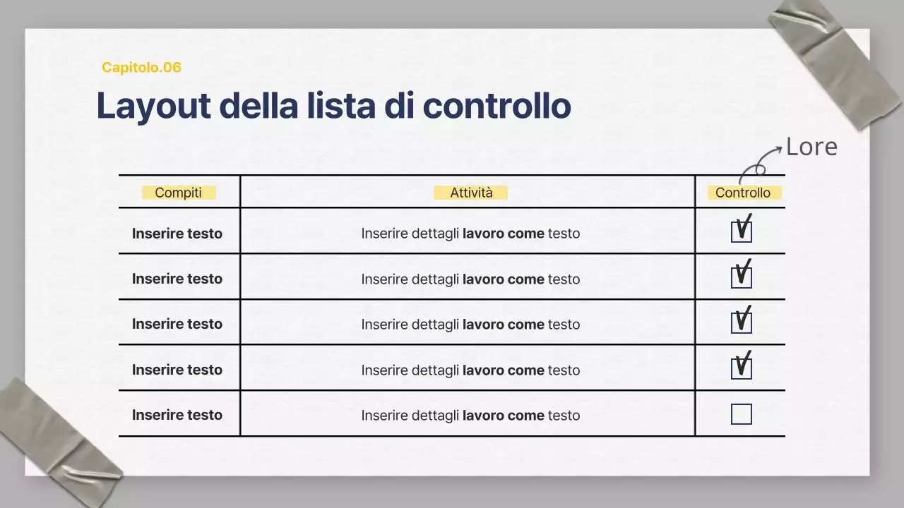 Presentazione dell'organizzazione aziendale in grigio e blu navy