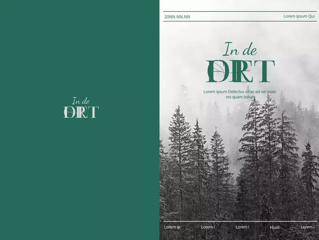 Briefkaart met bericht over bezorging van restitutiebestelling met turquoise achtergrond en zwart-witte bosboomfoto op de achtergrond