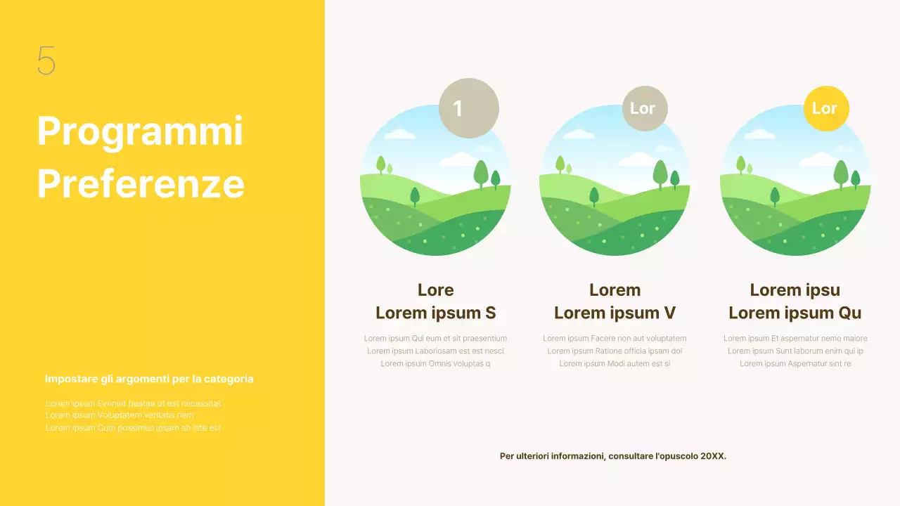 Una semplice relazione di fine anno in giallo e beige.