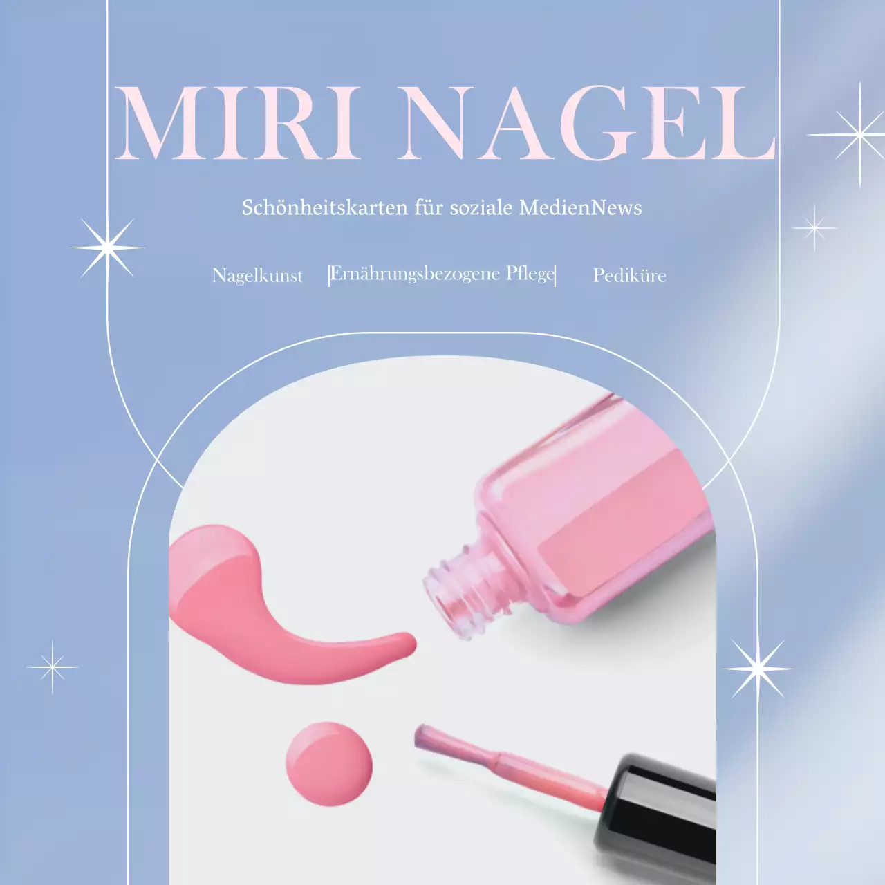 Werben Sie für ein einfaches Nailart-Schönheitsgeschäft in Hellblau