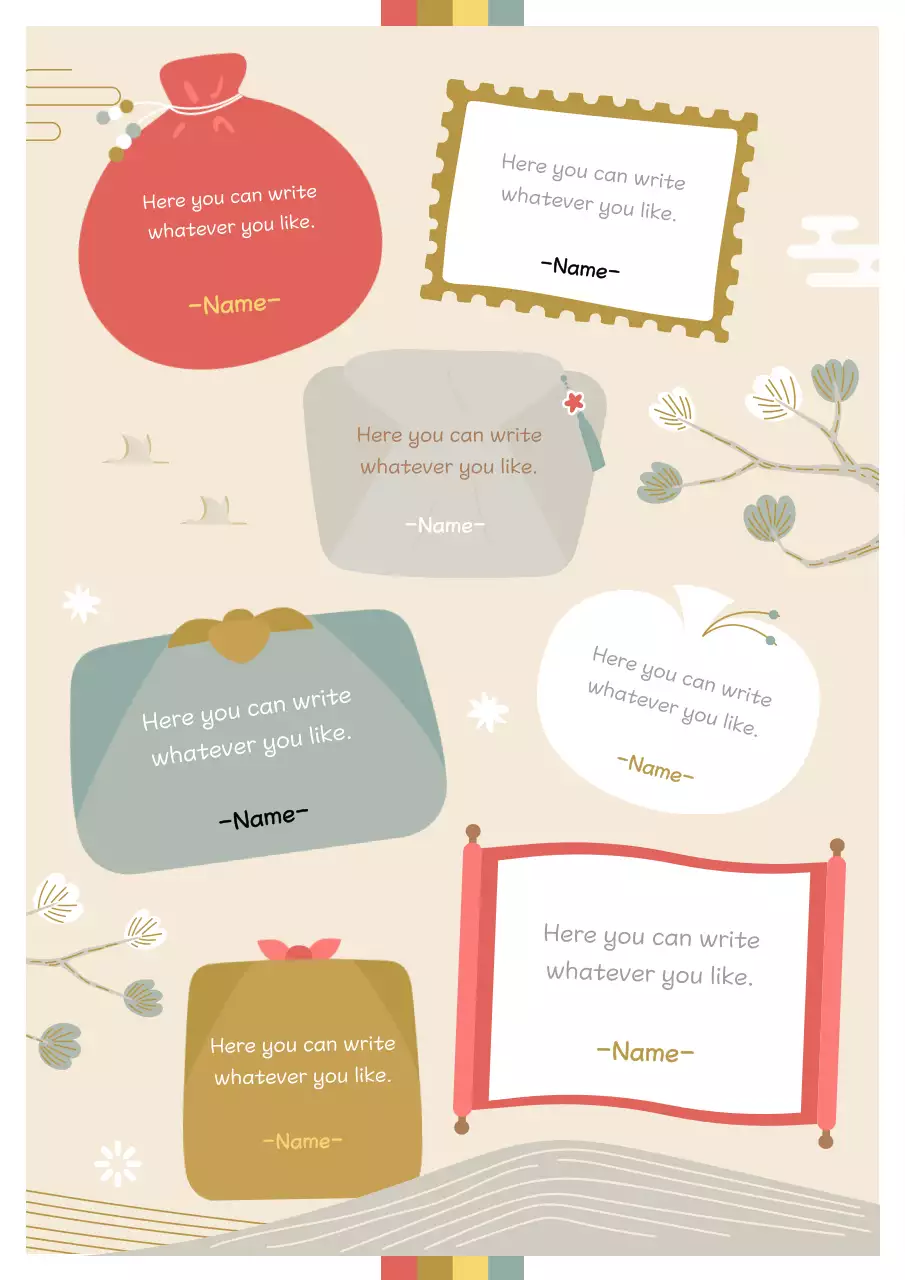 Beige Traditional Message Card Poster