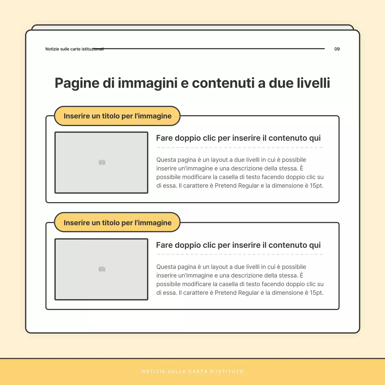 Un bollettino di base giallo e bianco dell'ufficio di assistenza sociale