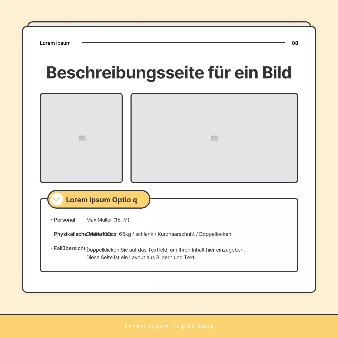 Ein einfacher gelb-weißer Rundbrief des Sozialamtes