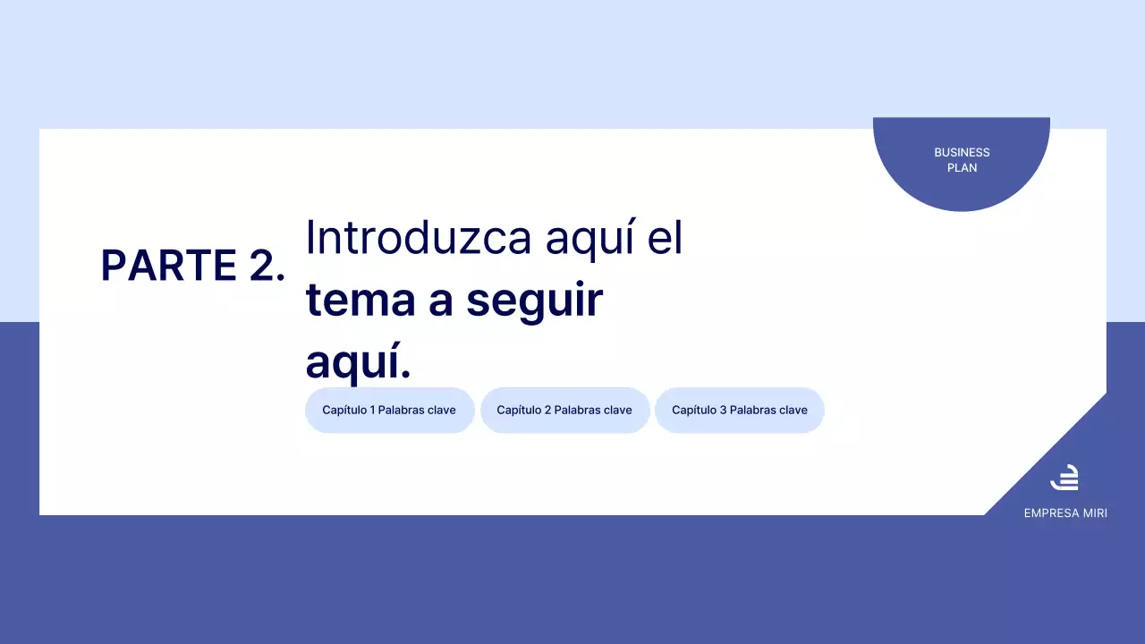 Un sencillo plan de empresa en azul