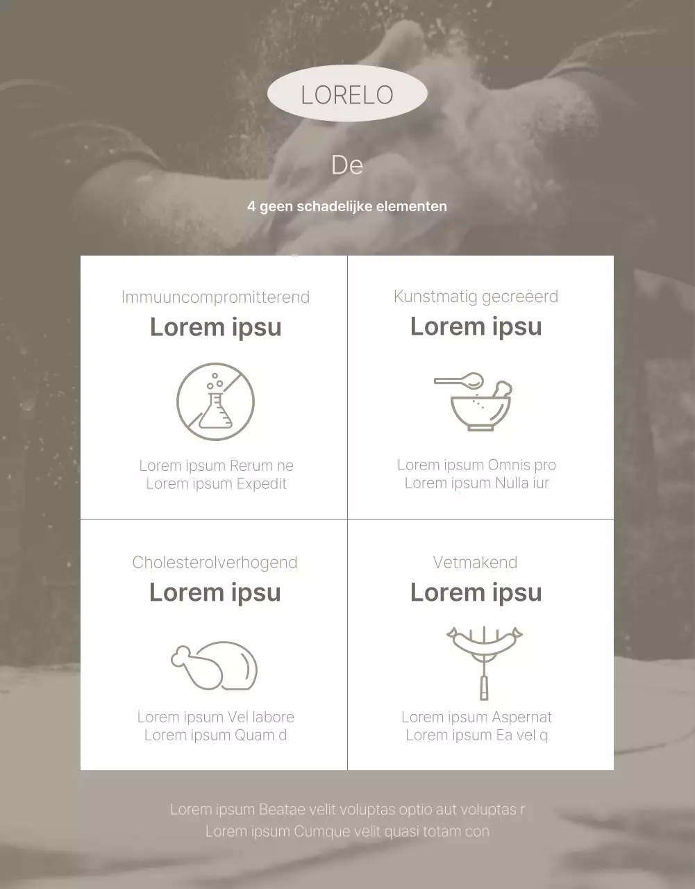 Een eenvoudig product in beige en bruin promoten