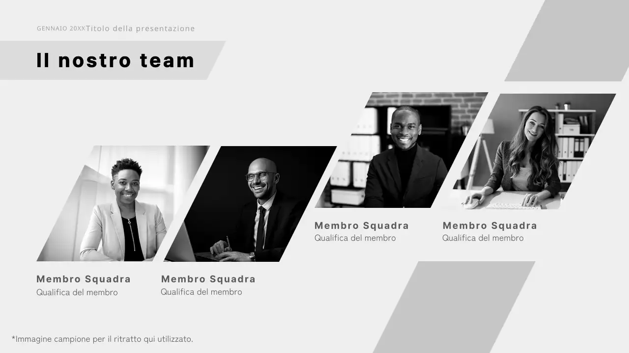 Proposta commerciale moderna in bianco e nero