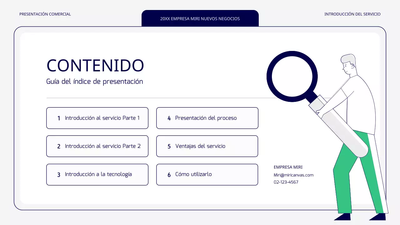 Un nuevo servicio sencillo en verde y gris