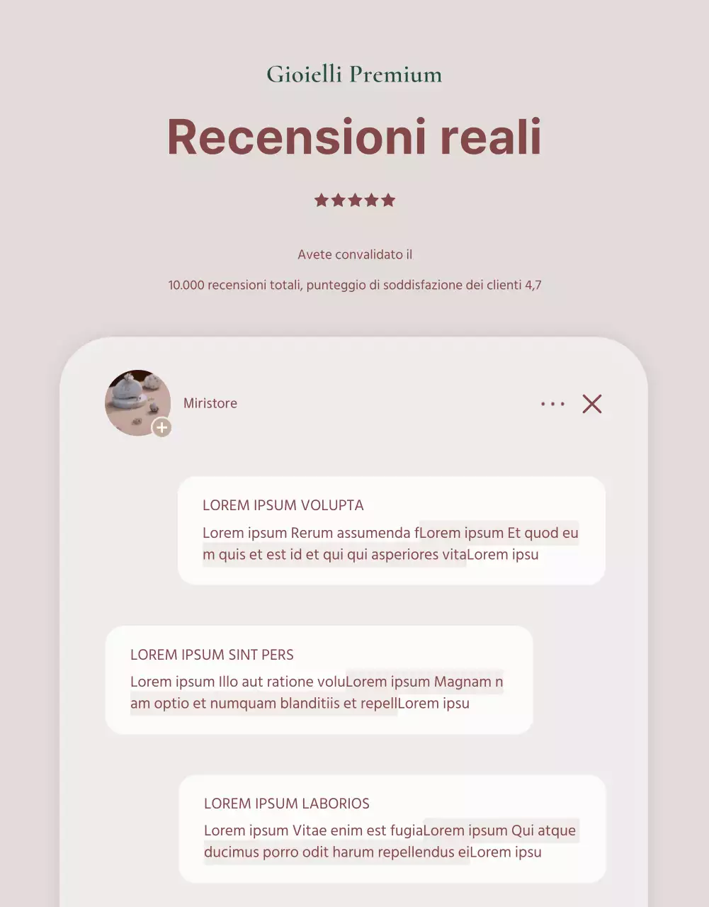 Un annuncio che vende un lookbook di accessori di gioielleria di tendenza in rosa e marrone.