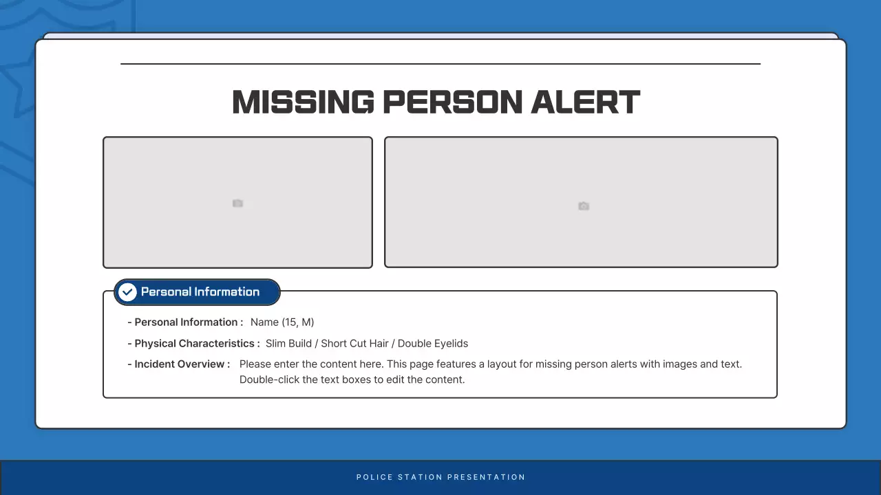 Blue Modern Police Newsletter Presentation