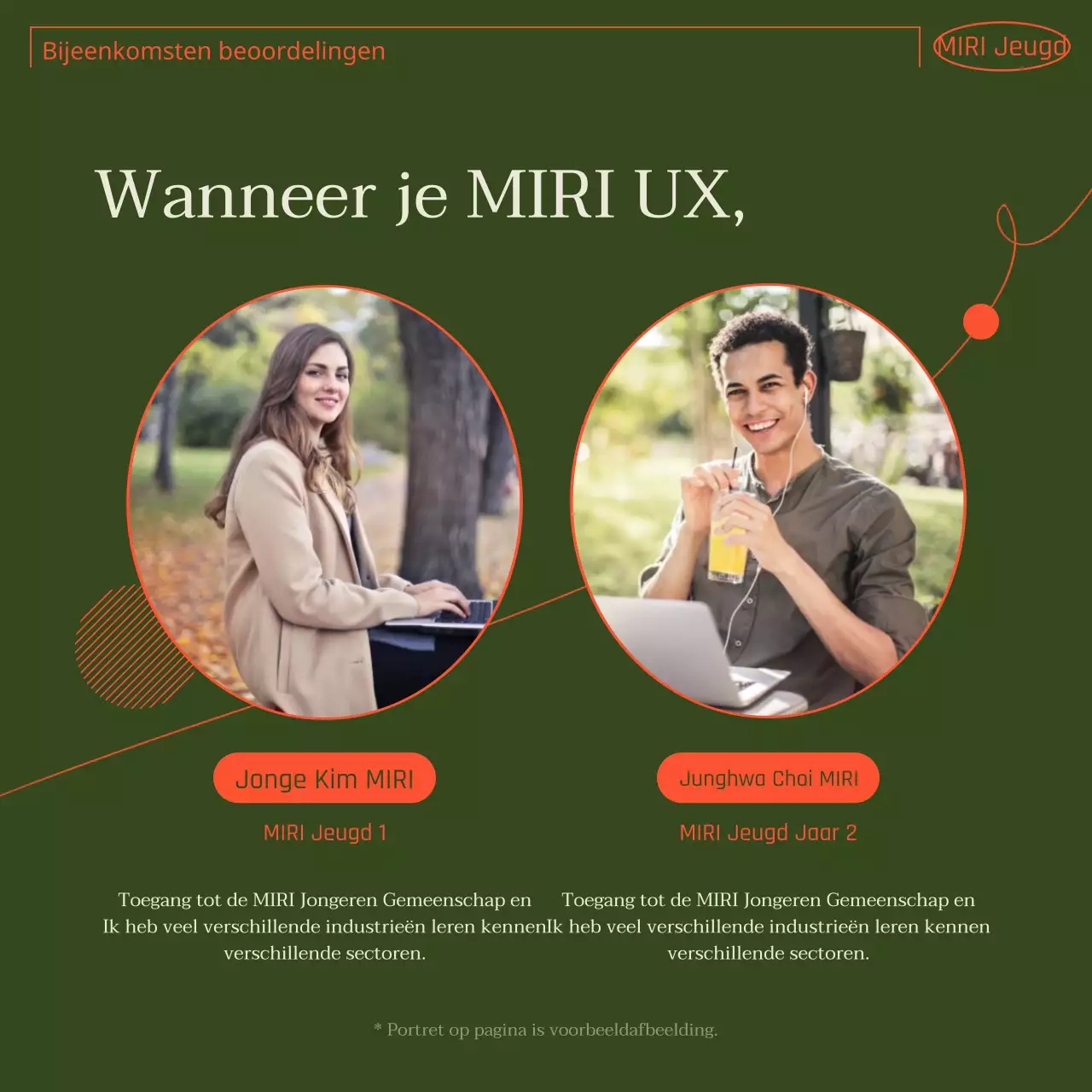 Een eenvoudige groene en oranje gebruikershandleiding voor de gemeenschap