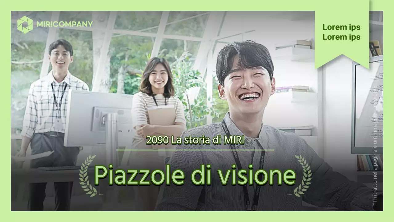 Copertina per presentazione visioning aziendale semplice in menta