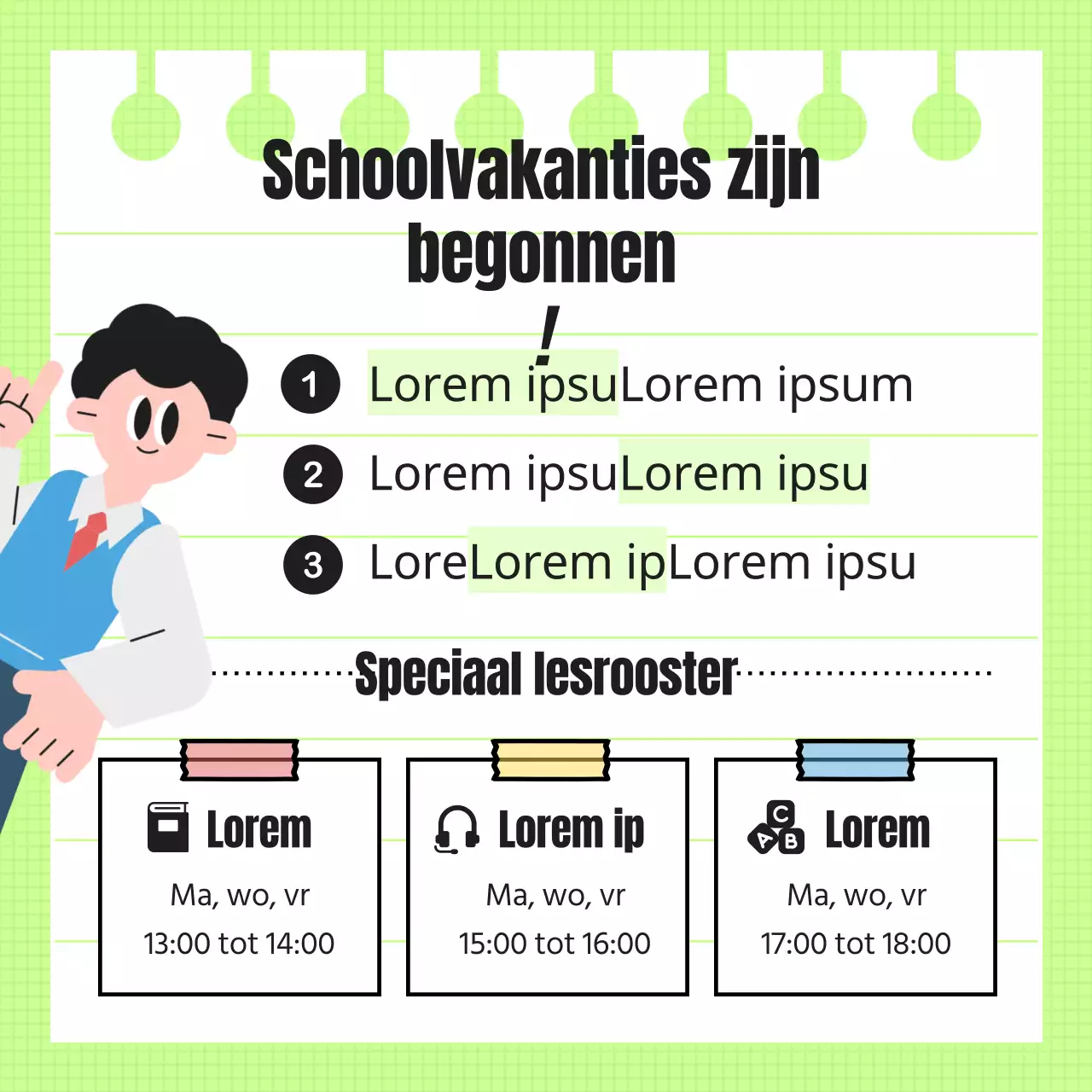 Promoot back-to-school specials met limoengroene accenten
