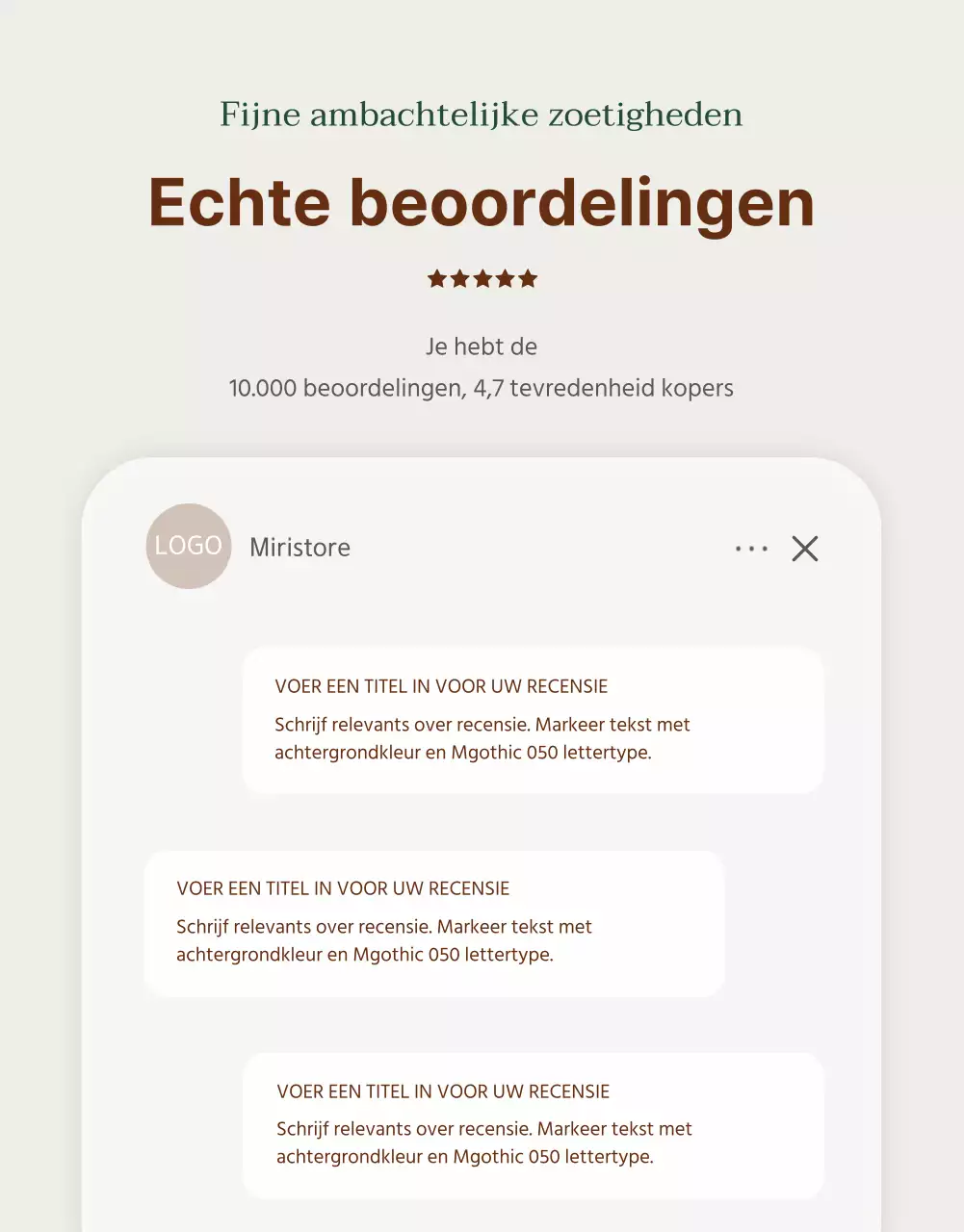 Advertentie voor een eenvoudige hanwa vakantiegeschenkset in beige en bruin