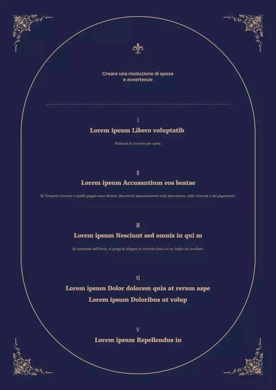 Sulla risoluzione di spesa aziendale blu navy e beige e su cosa aspettarsi.