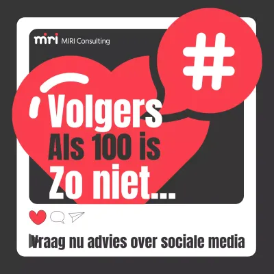 Pop-art social media consultancy advertentie in rood en zwart
