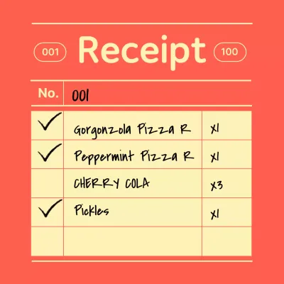 Orange Simple Receipt Document Social Media Post