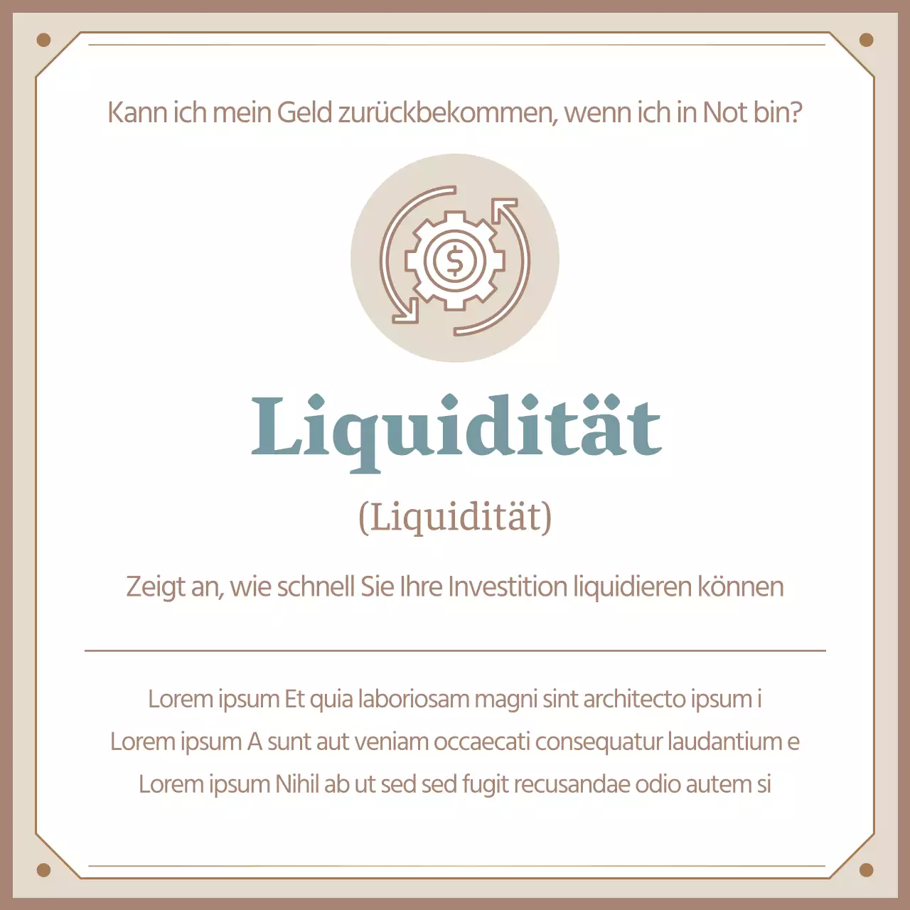 Über die drei Grundsätze der beigen, luxuriösen Finanzen