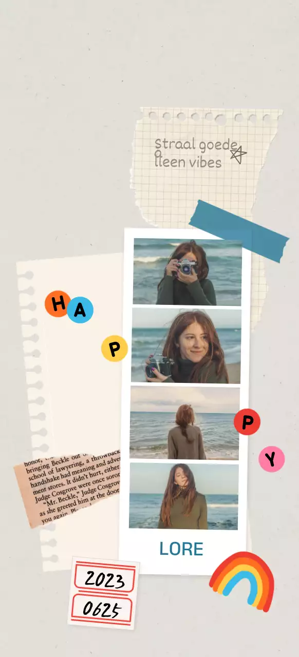 Collage van levendig gekleurde kopfoto's