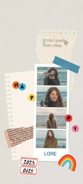 Collage van levendig gekleurde kopfoto's