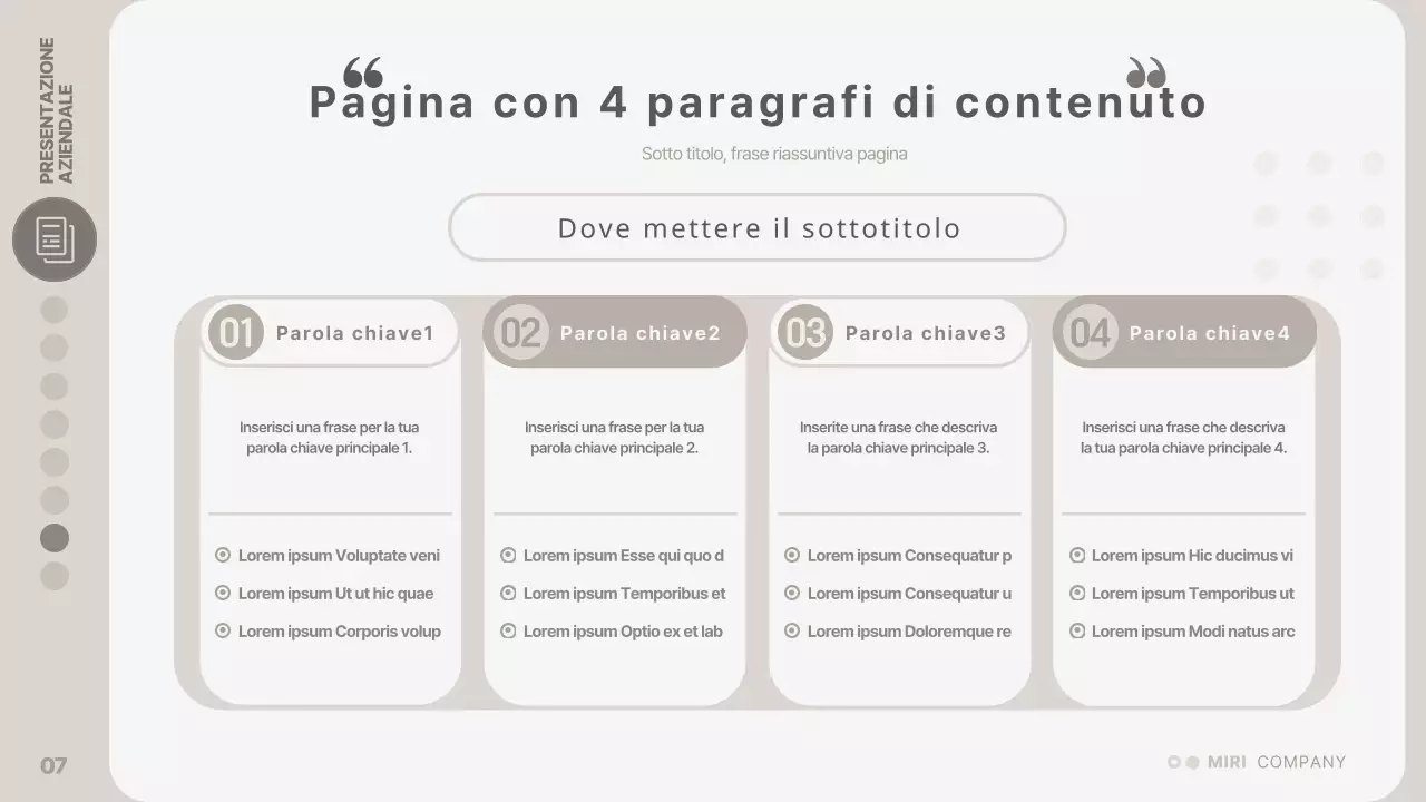 Relazione sul layout moderno in beige e grigio