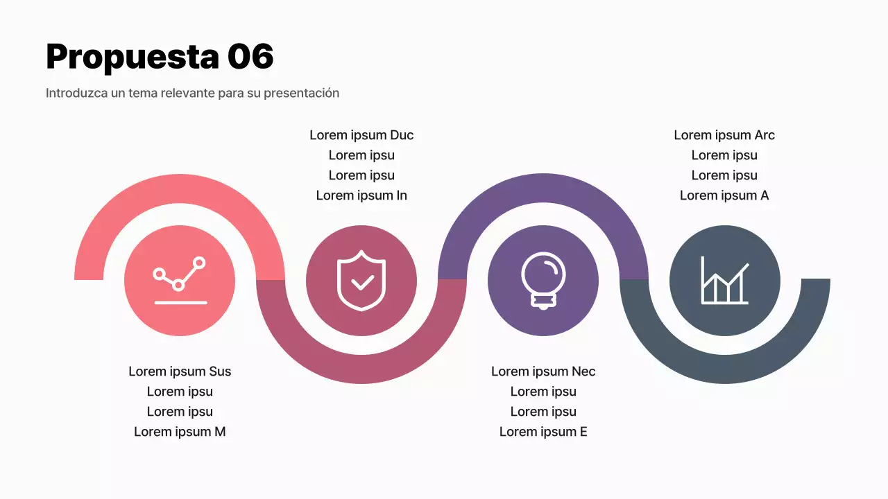 Un moderno resumen del proceso de ideas en púrpura