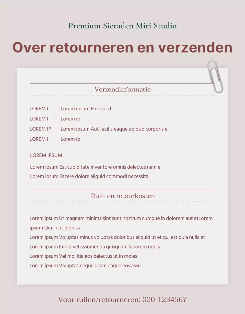 Een advertentie voor een lookbook met trendy sieraden in roze en bruin.