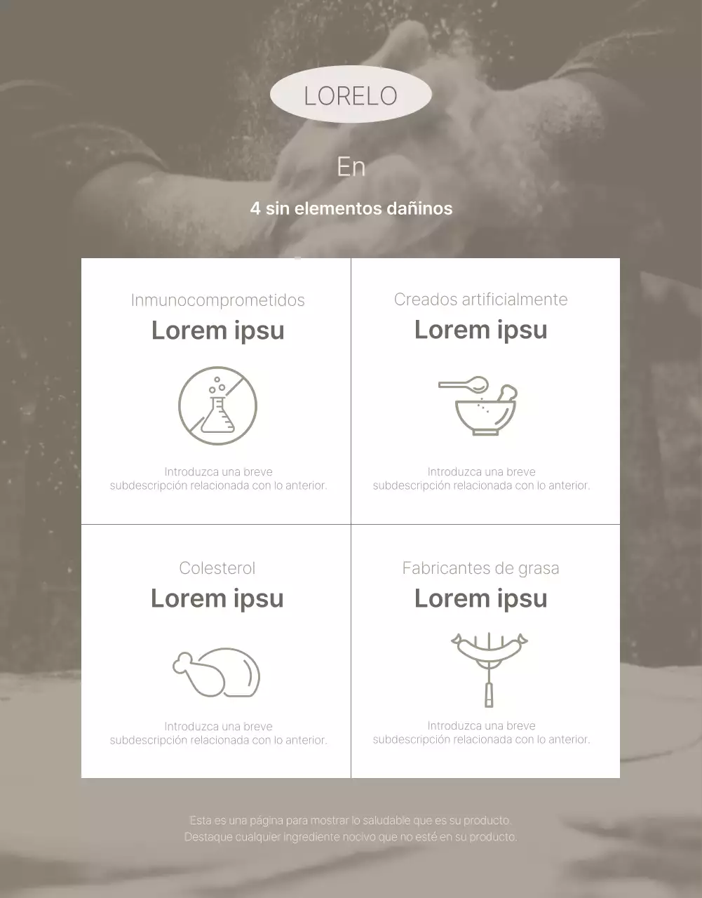 Promocionar un producto sencillo en beige y marrón