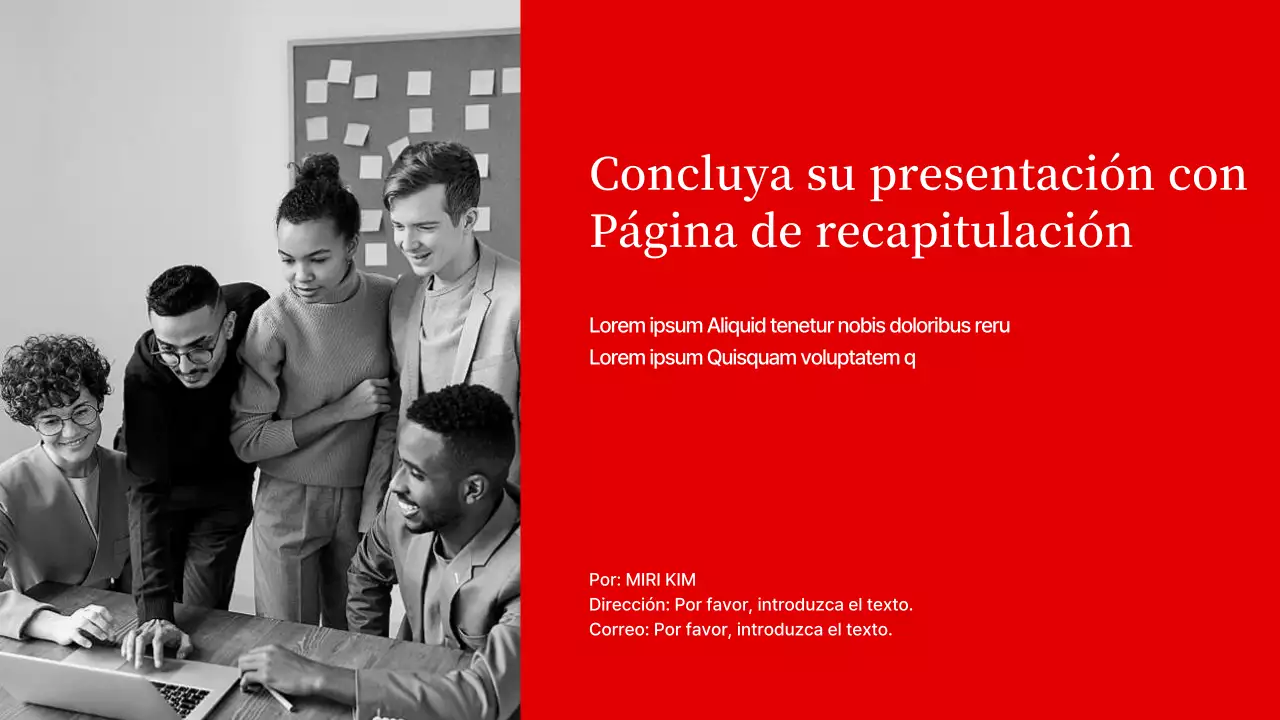 Una presentación básica en rojo y gris