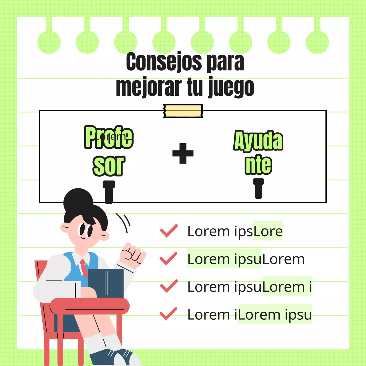 Promocione los especiales de vuelta al cole con detalles en verde lima