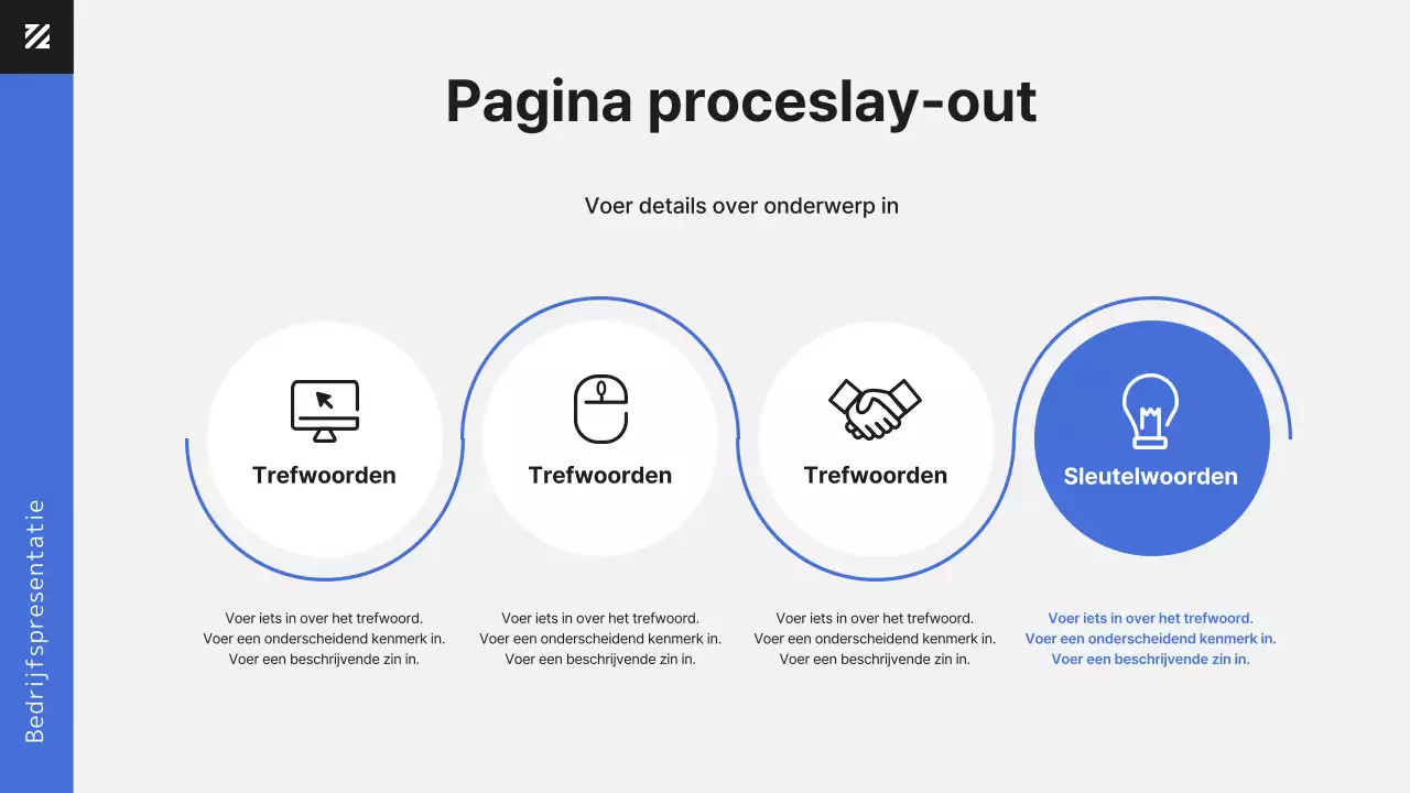 Moderne kantoormedewerker in blauwe zakelijke documentpresentatie