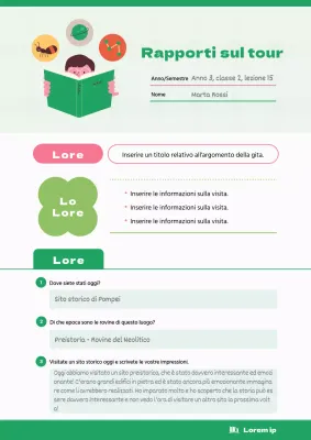 Un simpatico reportage di gita in verde e rosa