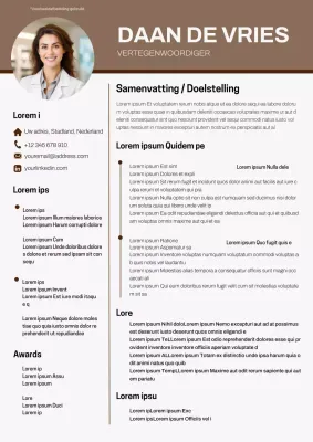 Wit en kaki Basis C.V. Verkoopmedewerker