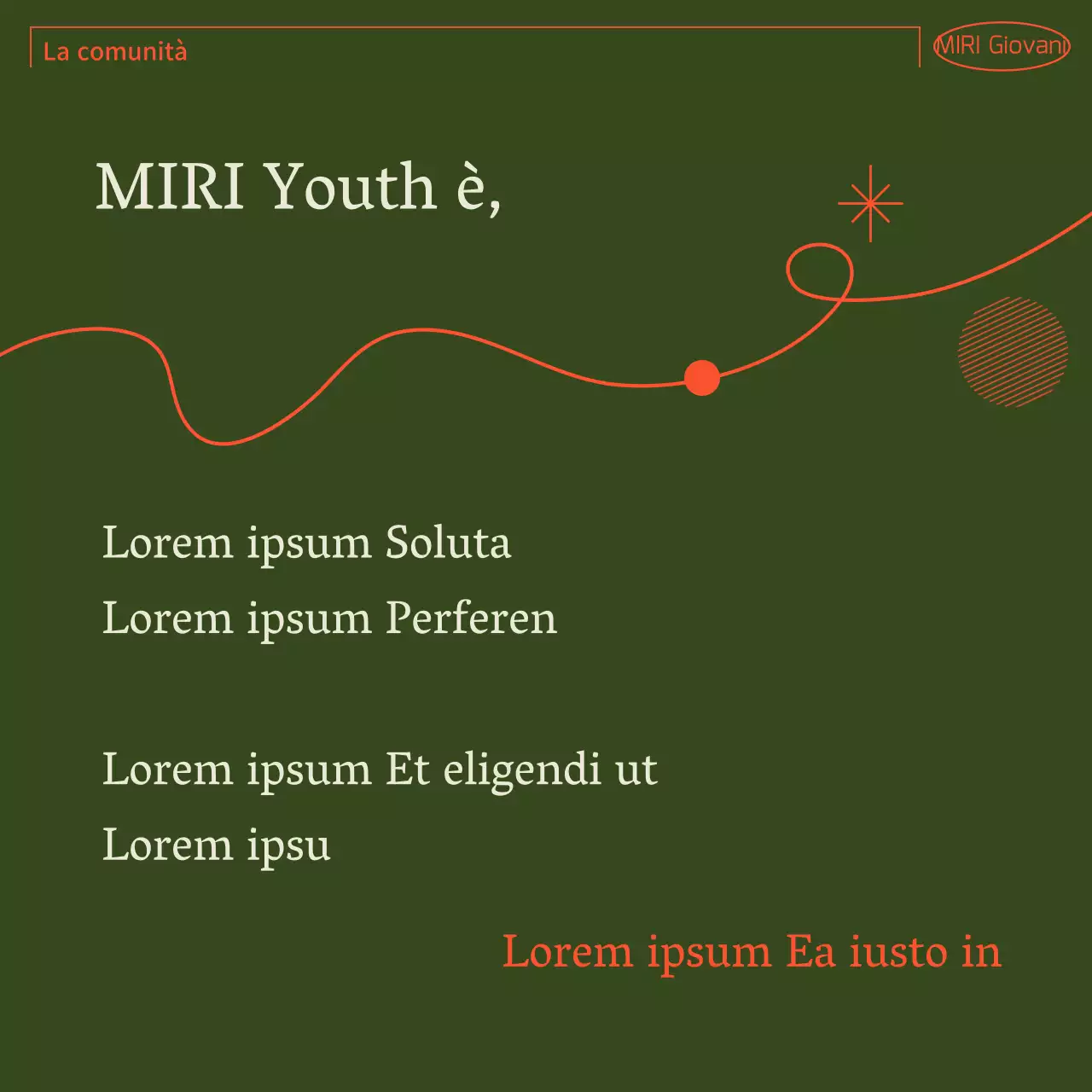 Una semplice guida per gli utenti della comunità in verde e arancione