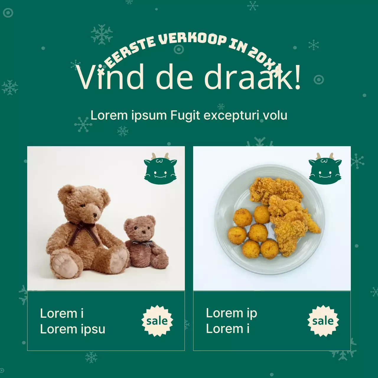 Kerstmarketingadvertenties in rood