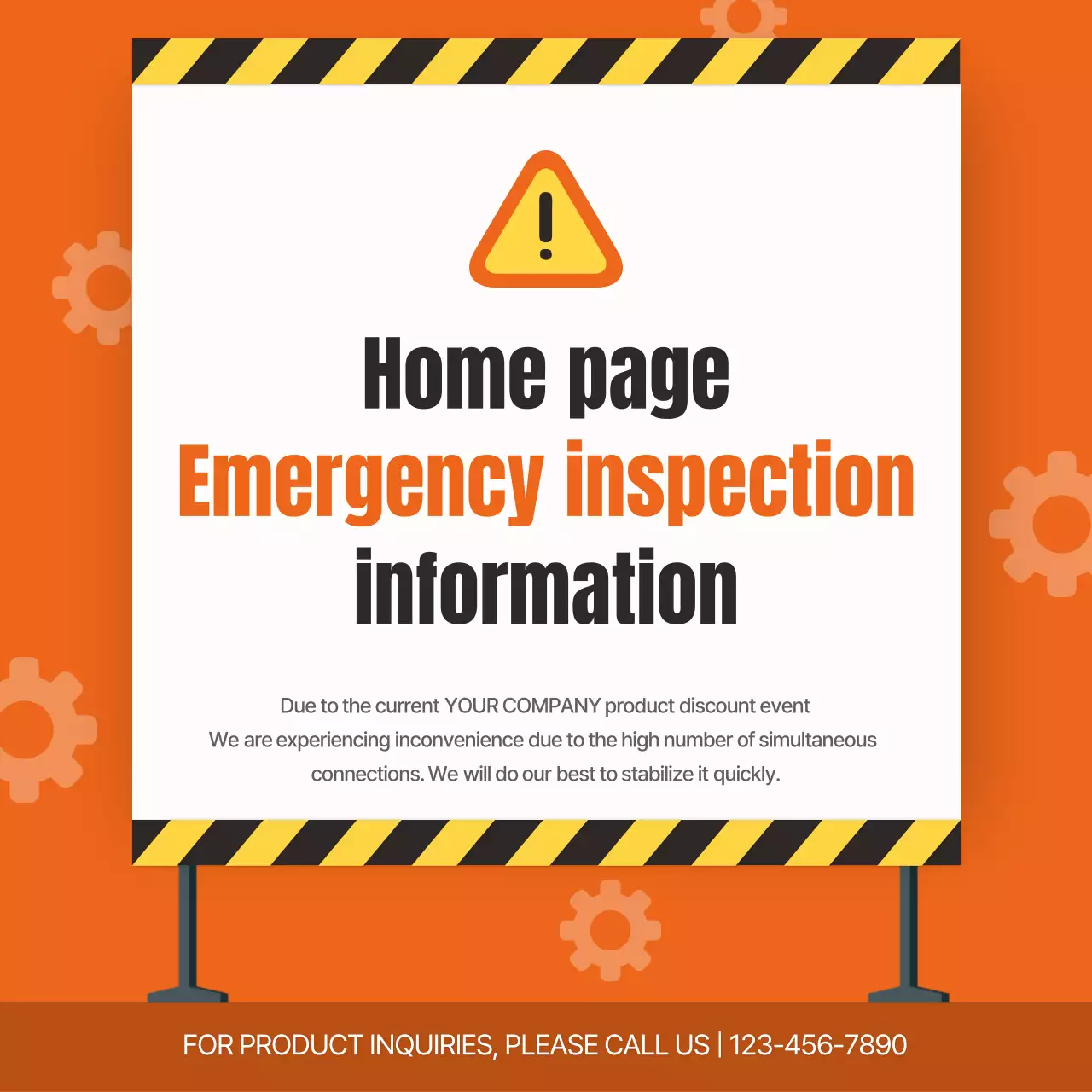 Orange Modern Inspection Announcement Social Media Post