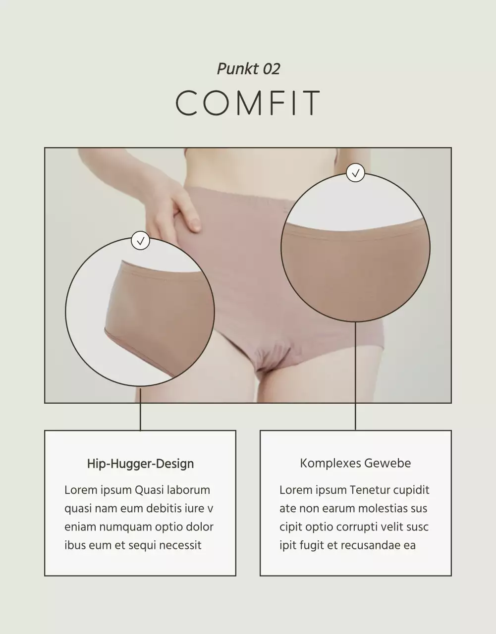 Einfache Unterwäschewerbung in Weiß und Chartreuse